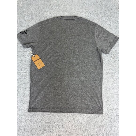 True Religion LOGO Mens M Heather Grey Camouflage TR Applique Tee Shirt NWT - Picture 8 of 11